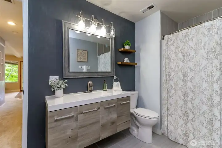 Downstairs full bathroom, totally updated.