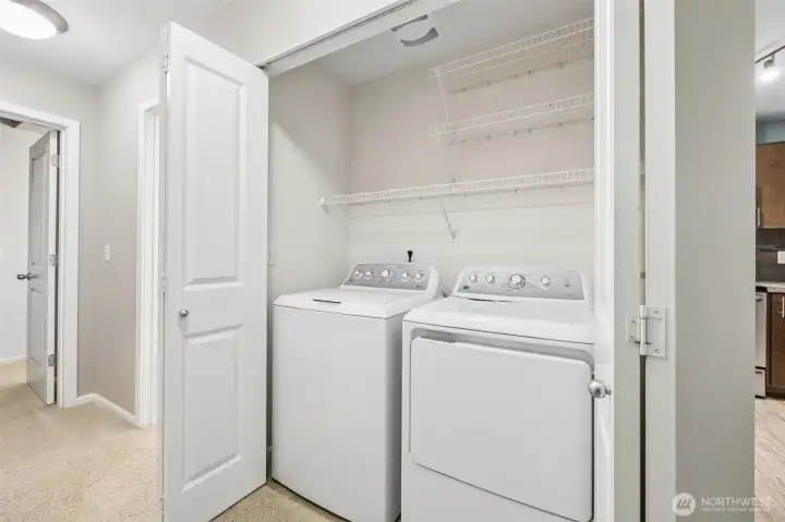 Convenient in-unit washer and dryer for everyday ease.