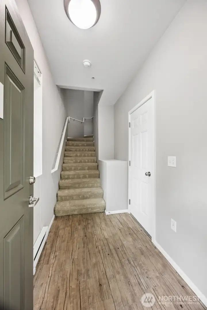 Private interior entry leading up to your bright and spacious main living area.