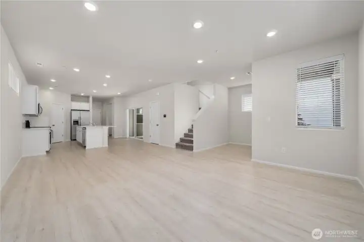 Spacious, Open Concept Living & Dinning Room