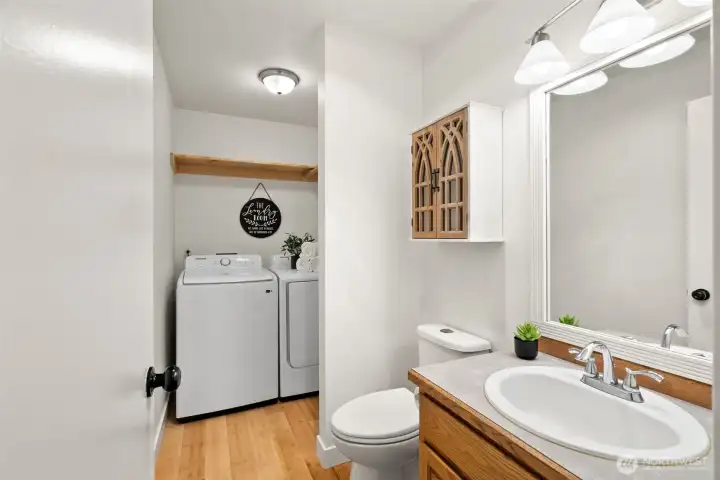 Main level half bath and laundry