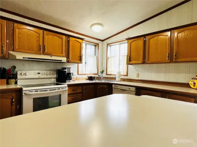 Original oak cabinets in good condition