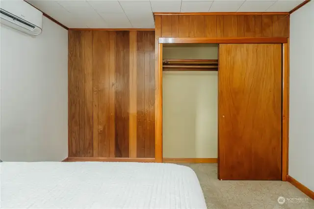 Wood accented closet