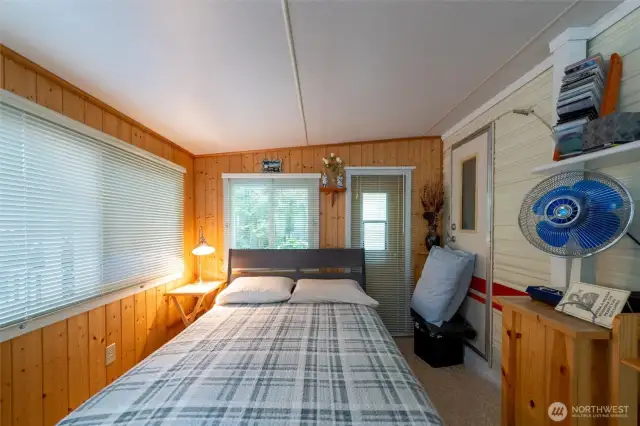Bed in side room.