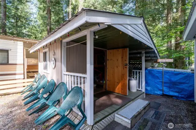Well designed storage shed.