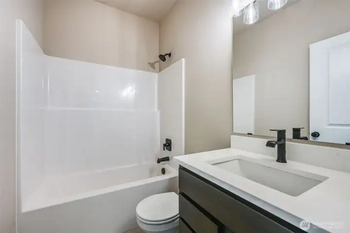 Main bath - Slab Counters and tile floors!