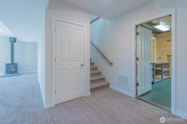 Gas fireplace downstairs