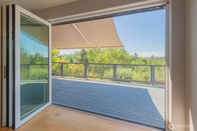 Deck with awning out.