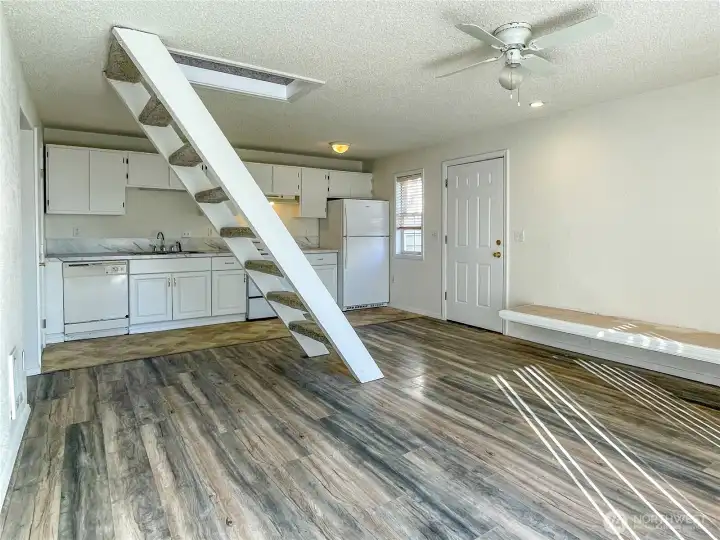 Ladder leads to the loft for the second bedroom