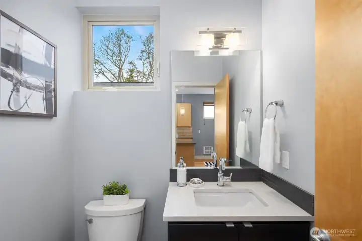 1/2 bath on second level