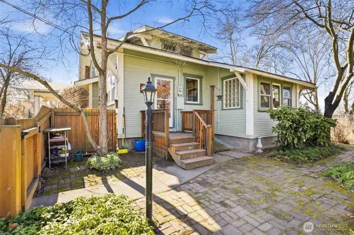 Back entrance and basement access