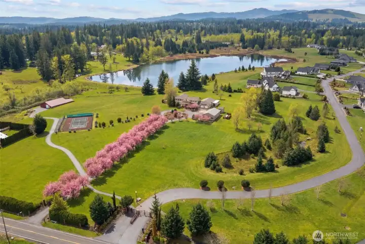 Lake front sport court, barn, acreage