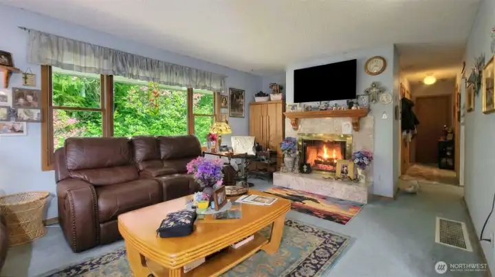 Living Room - Photo enhanced with fire