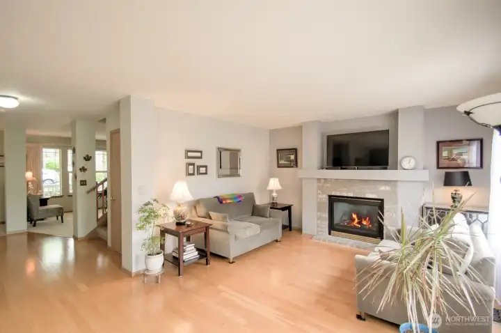 The great floorplan has lots of space. This photo is looking toward the front of the home.