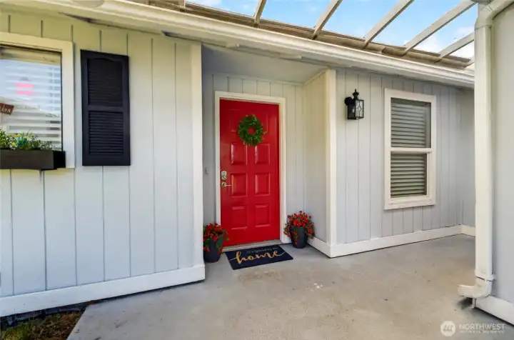 Carport will keep you dry to your front door-