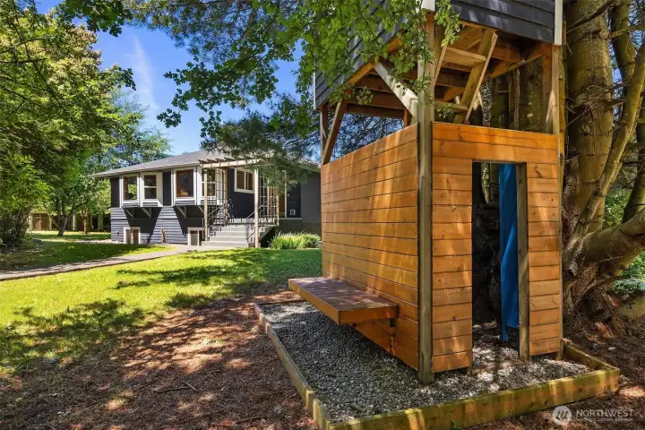 The Treehouse doubles as a school bust stop The Treehouse doubles as a school bust stop