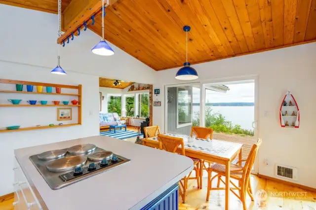 Kitchen island.  Enjoy the views while prepping meals.