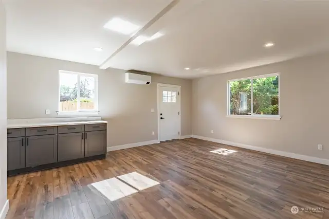 down living room leads to patio