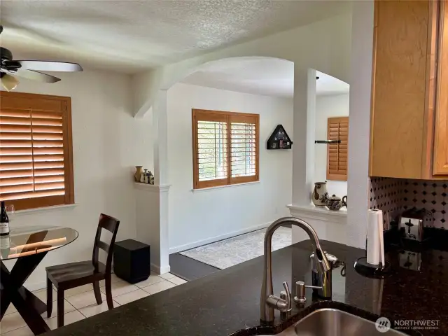Kitchen eating space after painting.
