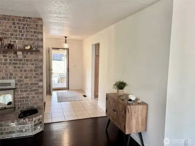 Entry leading to living room.