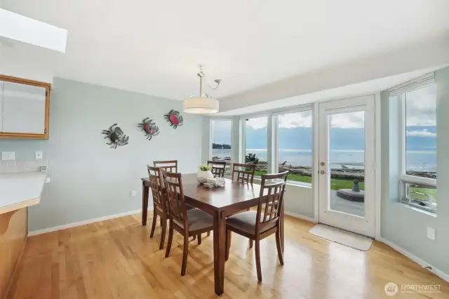 Enjoy meals with a view in the dining space.