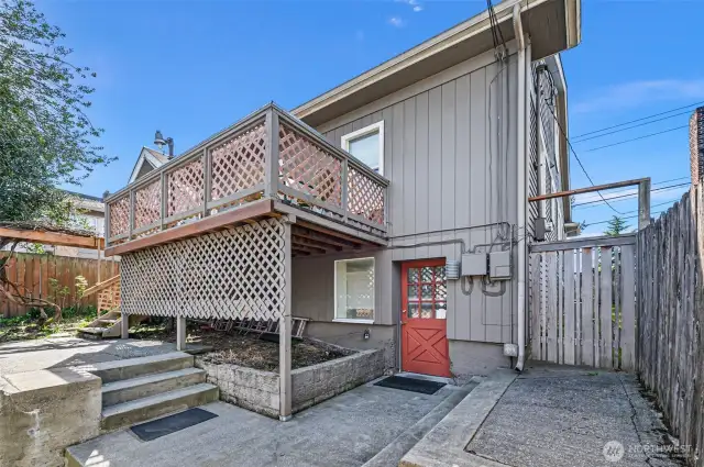 lower level access, and patio