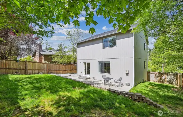 Backyard is spacious, fully fenced and private.