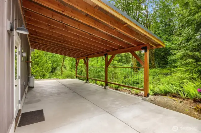 Covered RV parking with power—also a perfect carport for extra vehicle storage or gear.