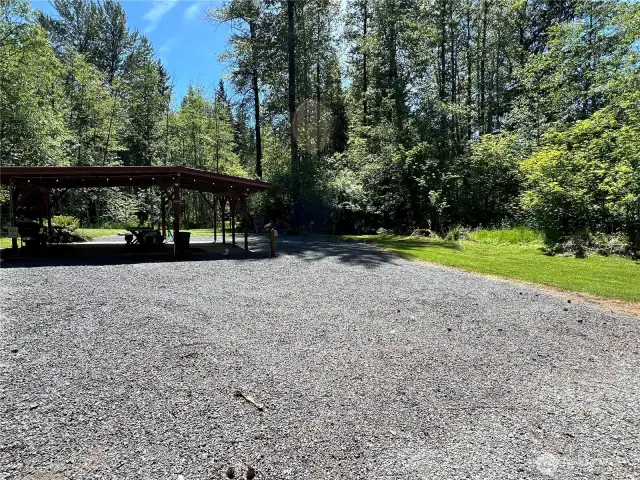 Room for two RV's with power hookups