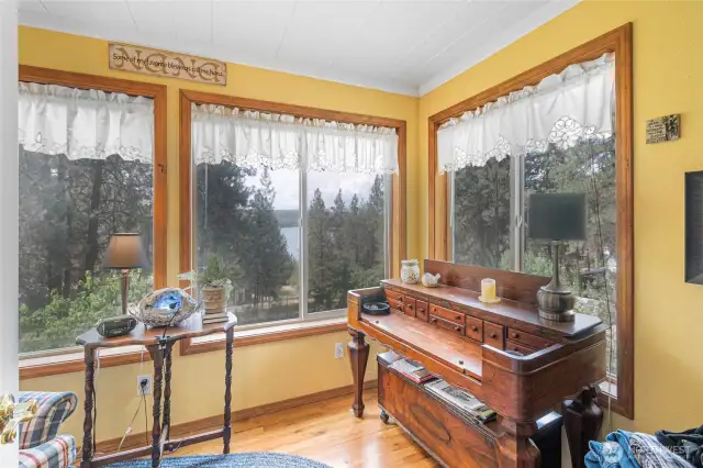 Sunny Parlor with lake views