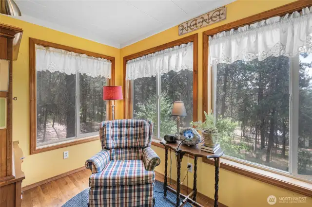Cozy parlor on main level with