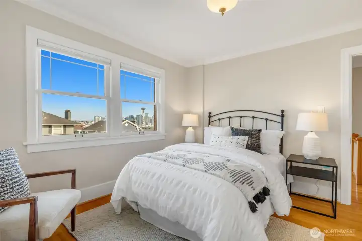 Bedroom #4 is on the NE corner of the house, with city views and nice morning light.