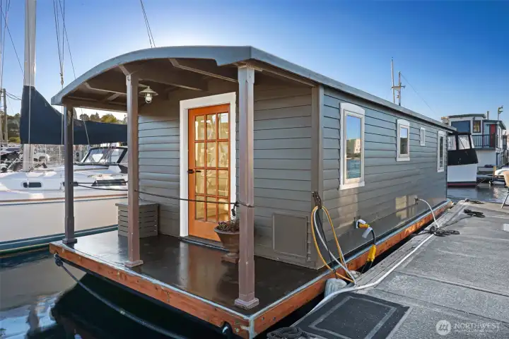 A dock side view of Shanty Too.