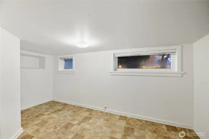 Non conforming basement bedroom