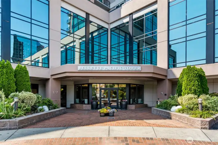 A stunning high-rise in the heart of downtown Bellevue.