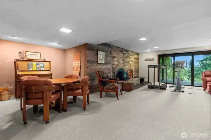 Generous Downstairs Family Room with Access to the great outdoors