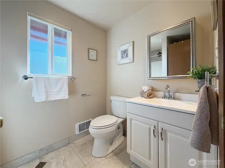 Downstairs bathroom wiht walk-in shower