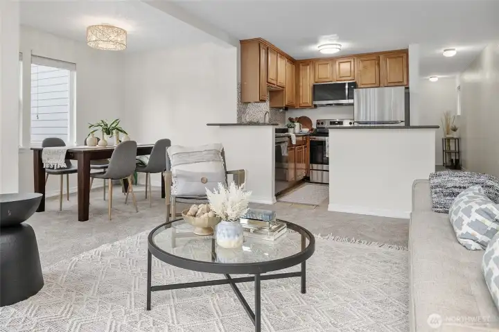 Kitchen and separate dining space!