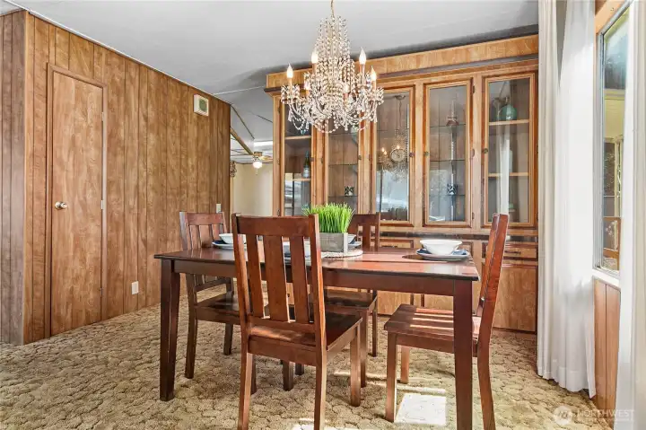 Coat closet and large dining hutch for storage