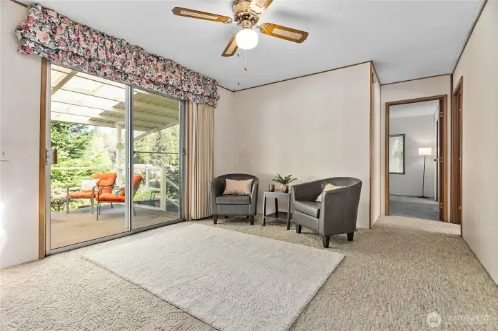 Easy inside and outside living - again with views of the lake.