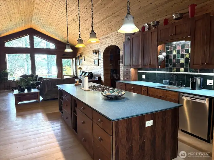 Gourmet Kitchen shares the space.