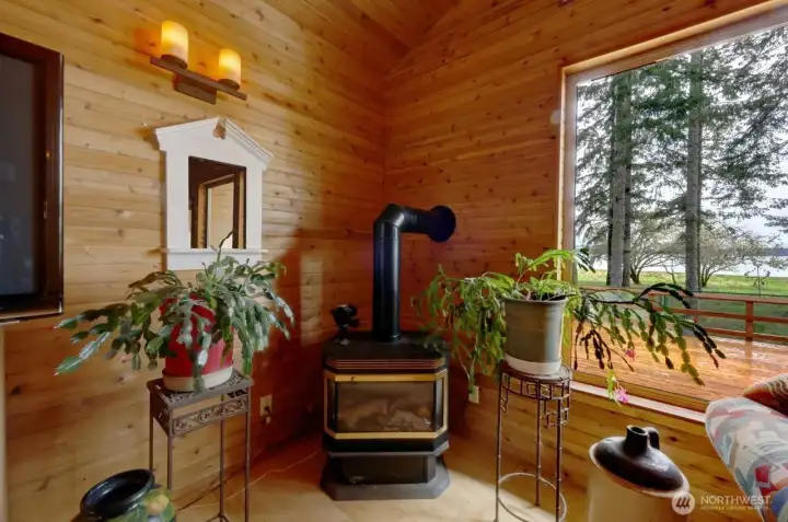 Cozy up to the propane stove.