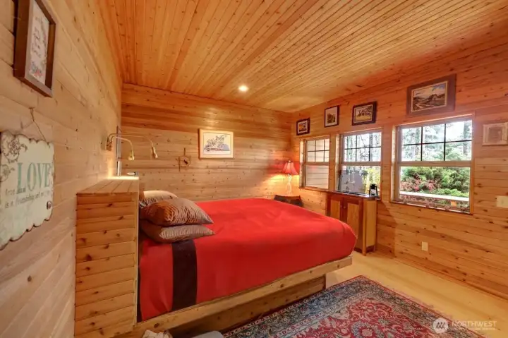 Primary bedroom has a Bayview and private deck.