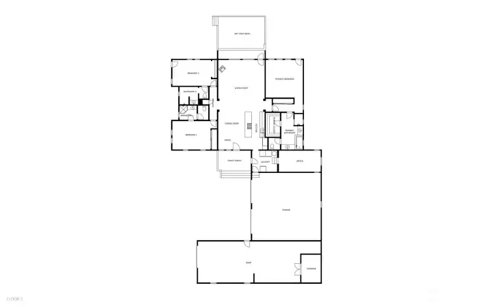 The floor plan shows the house layout and the 22.5'x 22 two car garage and the 20'x40'garage/shop.