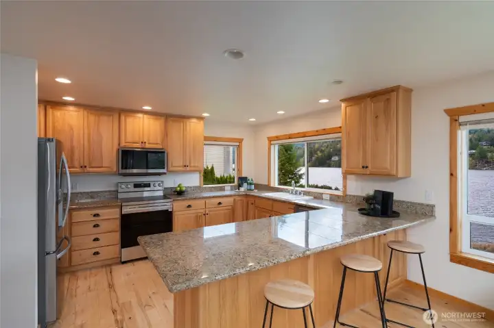 Open Kitchen with lake views