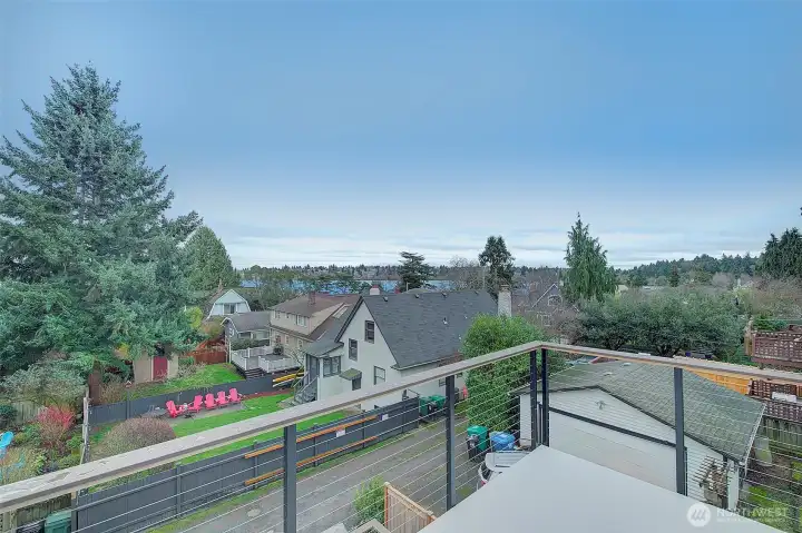 Views of greenlake from the deck off the primary bedroom