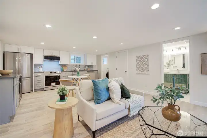 Spacious family room in the ADU