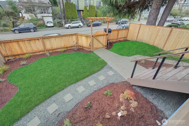 Room to play in the fenced front yard
