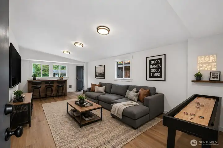 Additional Living Area at Back of Garage - Virtually Staged