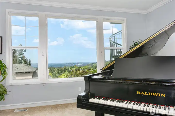 Formal Living Room or Piano Room with incredible views (Grand piano can be negotiated with sale)